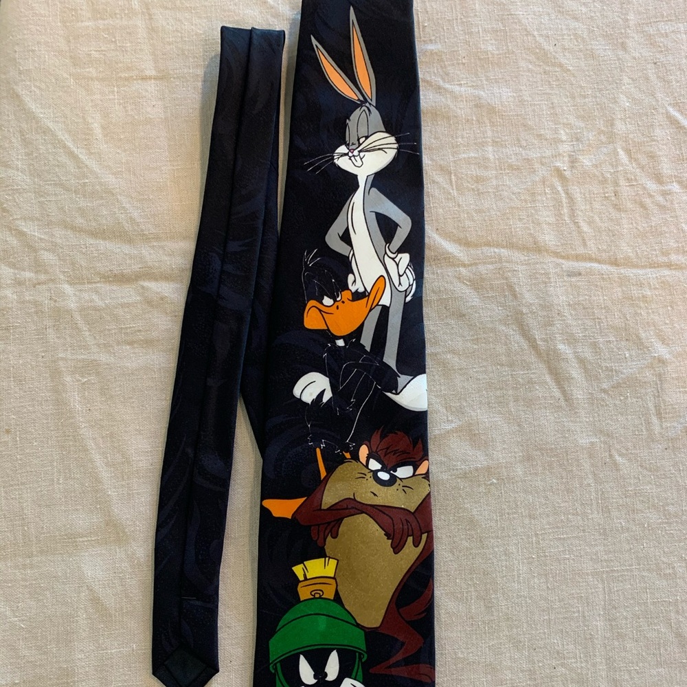 Vintage silk TIE LOONEY TUNES GRAPHIC TIE 1997